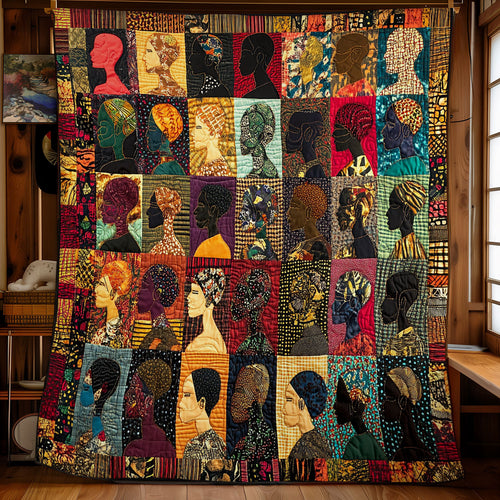 African Golden Crowns & Vibrant Souls WU1803065CL Quilt