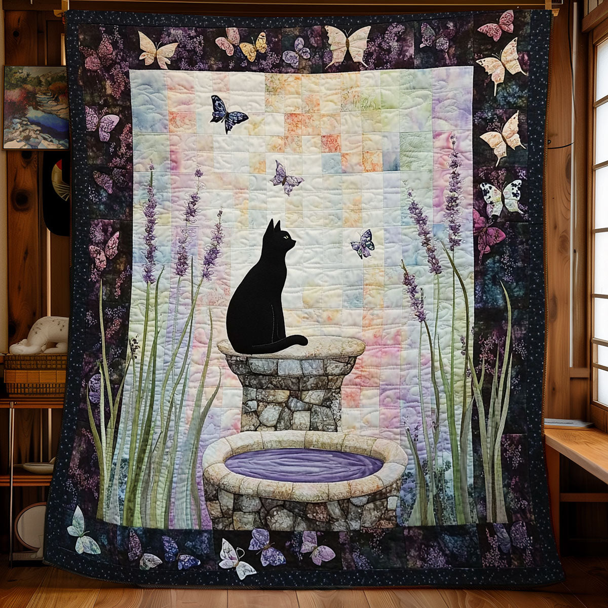 Black Cat’s Secret Garden WU1303155CL Quilt