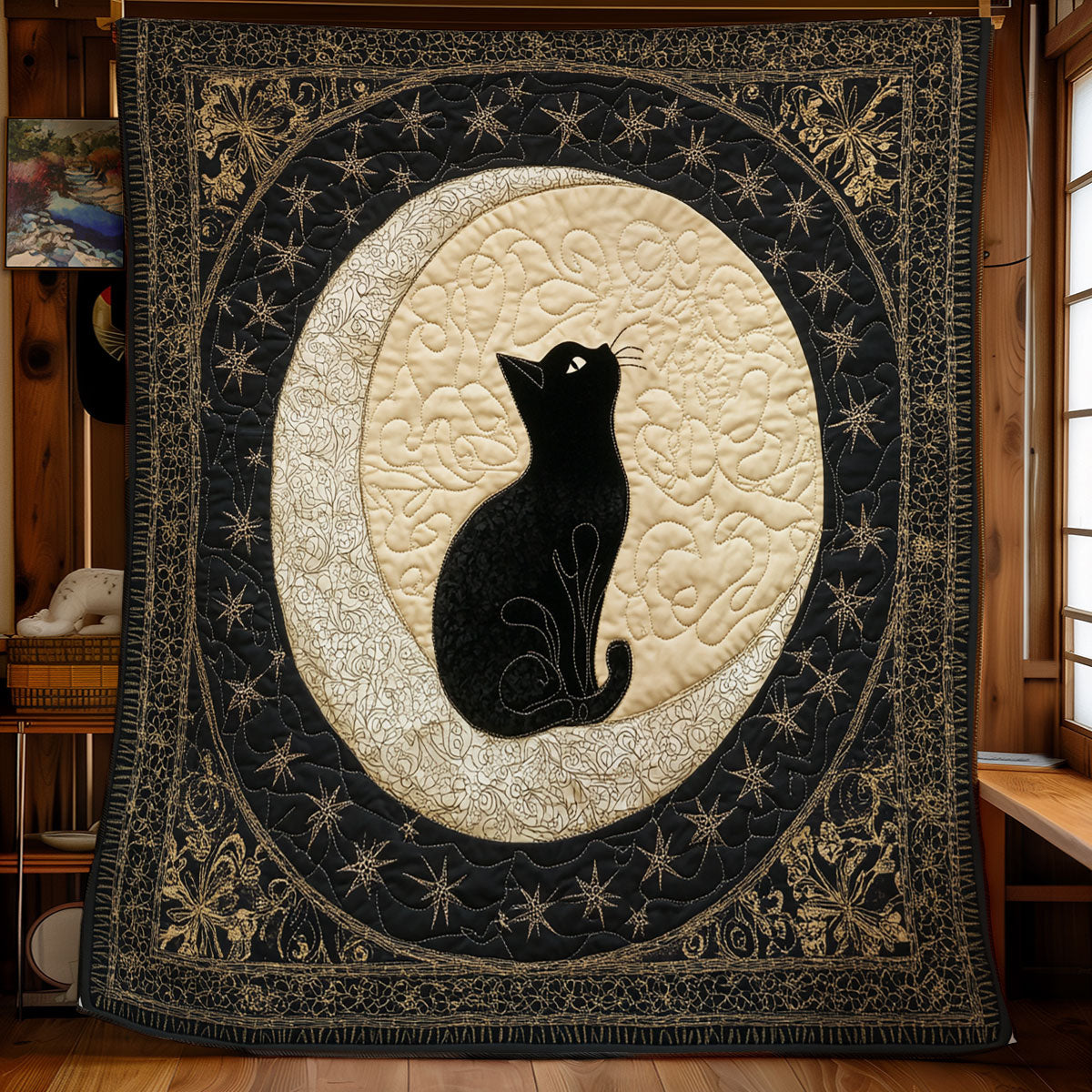 Cat Sparkle Moonlight WU0602064CL Quilt