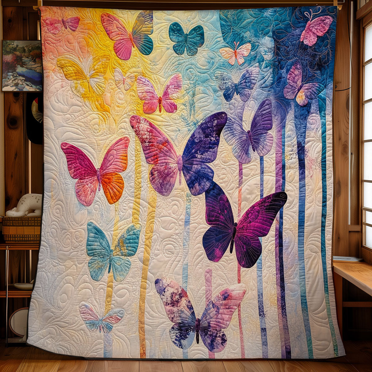 Colorful Butterflies WU0602084CL Quilt