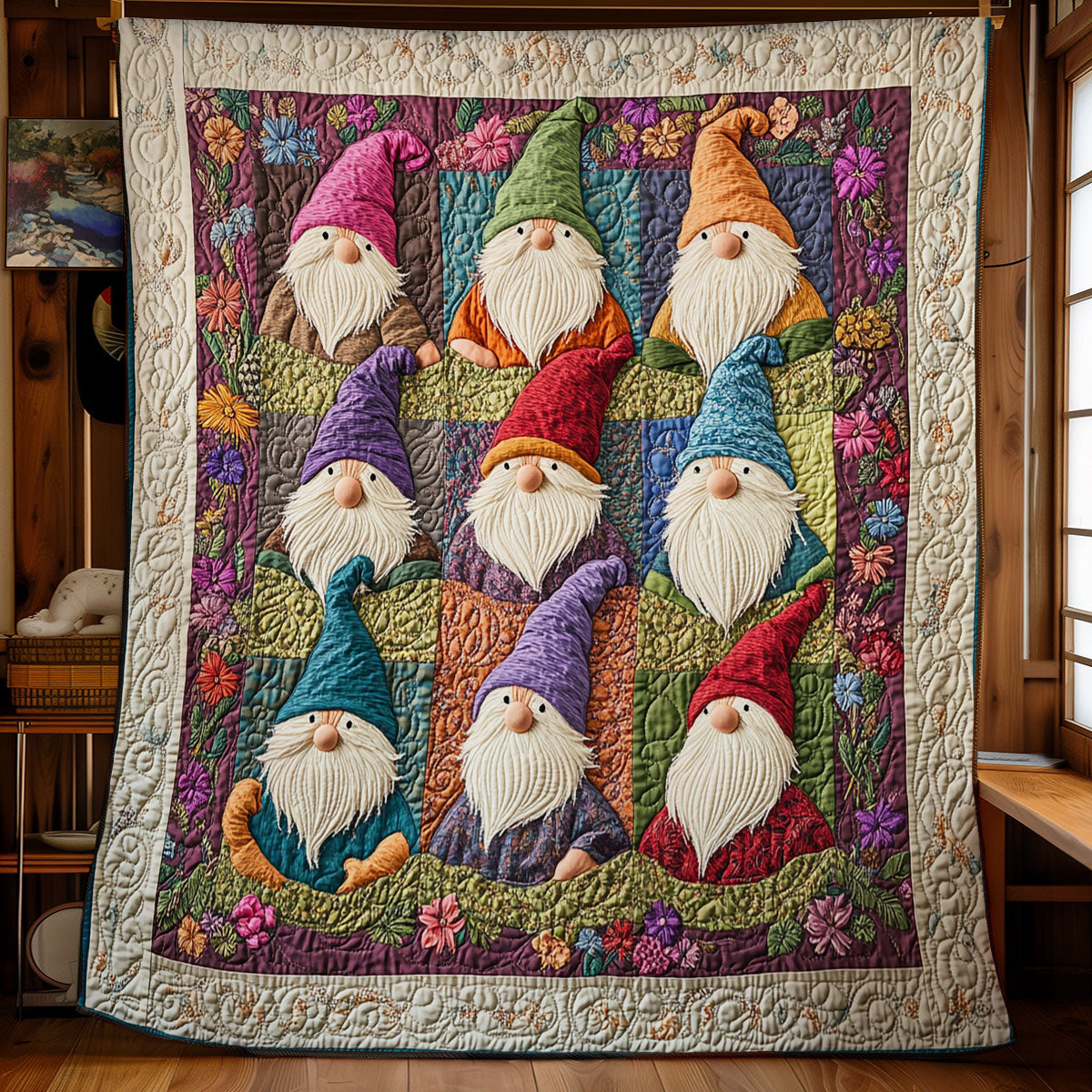 Colorful Gnomes WU0301049CL Quilt