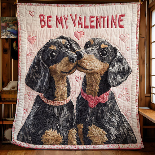 Dachshund Be My Valentine WU0801001CL Quilt