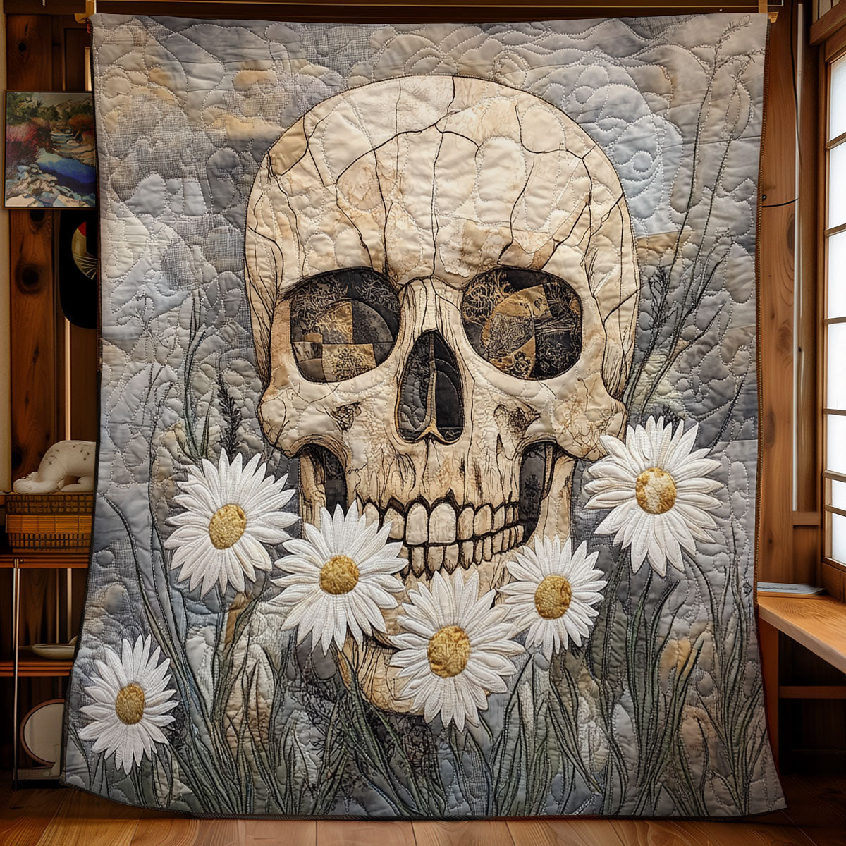 Daisy And Skull Life WU0602055CL Quilt