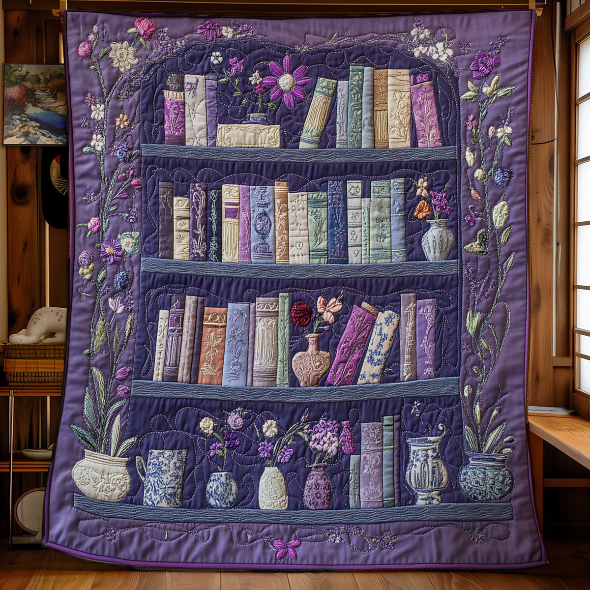 Dreamy Purple Bookshelf WU0503002CL Quilt