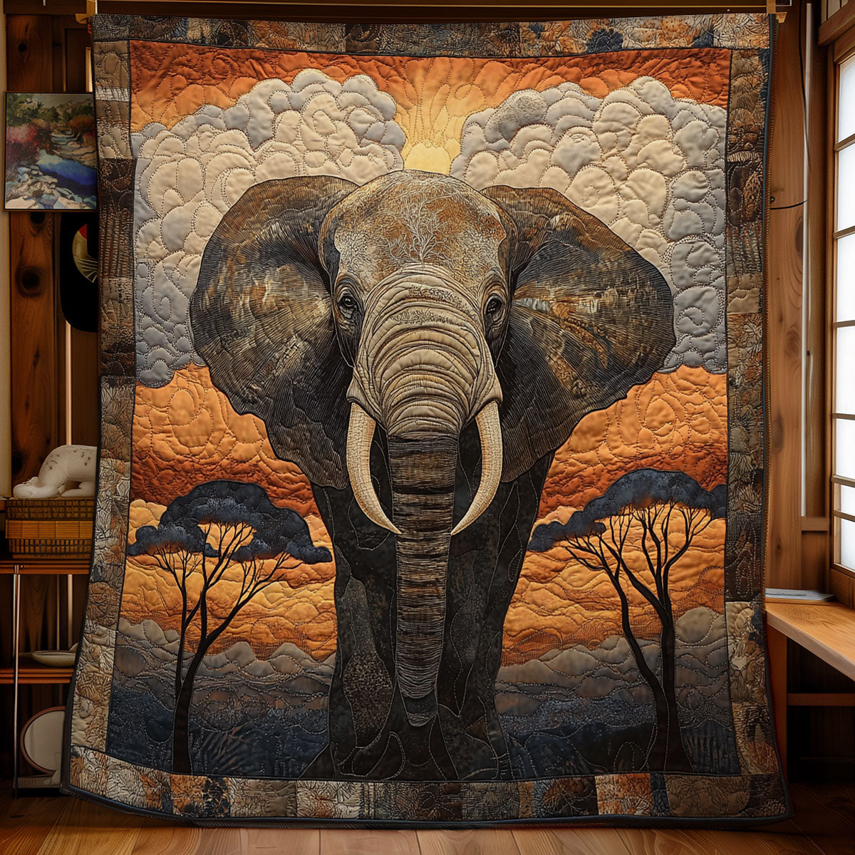 Elephant Soul Of The Savannah WU1303081CL Quilt