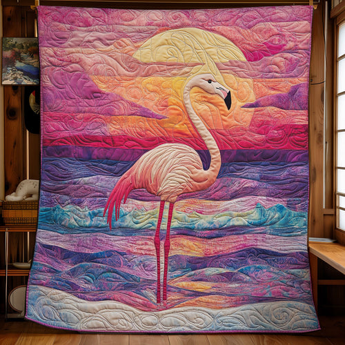 Flamingo Sunset Glow WU1102057CL Quilt