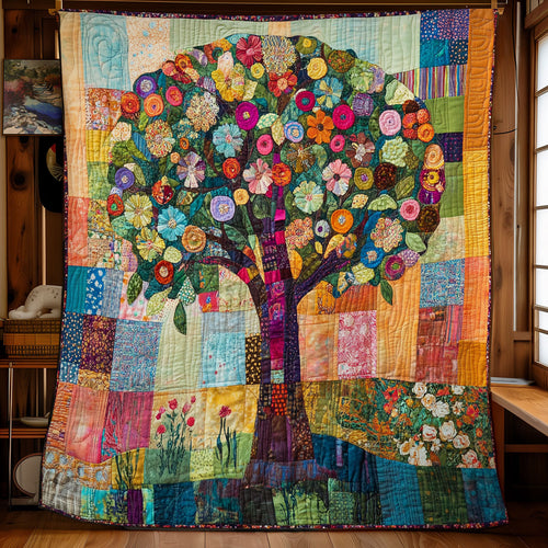 Floral Tree Of Life Patchwork WU0502013CL Quilt