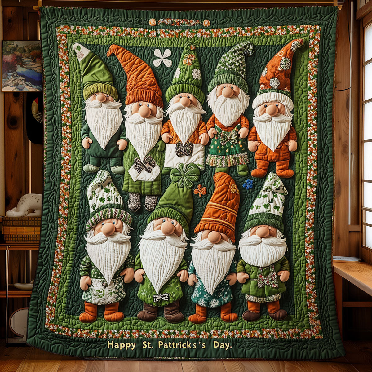 Gnome Happy St.Patrick's Day WU1401046CL Quilt