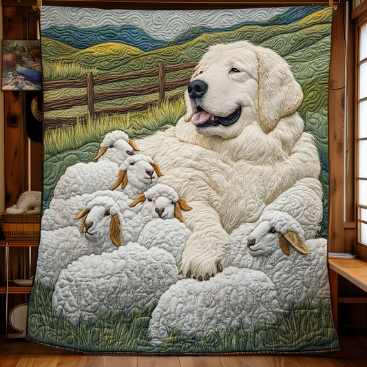 Great Pyrenees And Sheep WU1302055CL Quilt