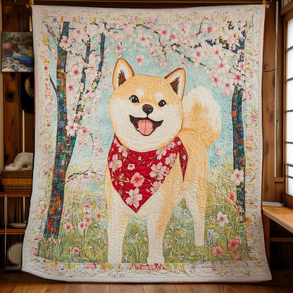 Happy Shiba Inu WU2301075CL Quilt