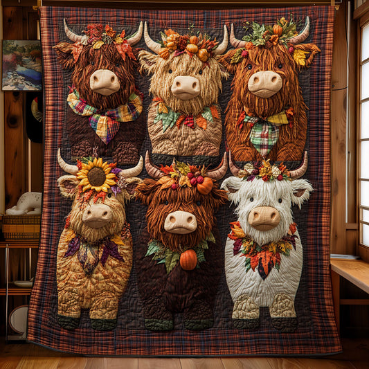 Highland Cow Autumn Feels WU1302010CL Quilt