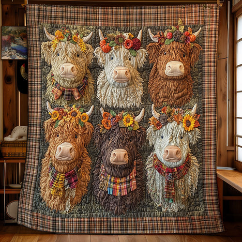 Highland Cow Autumn Feels WU1302012CL Quilt