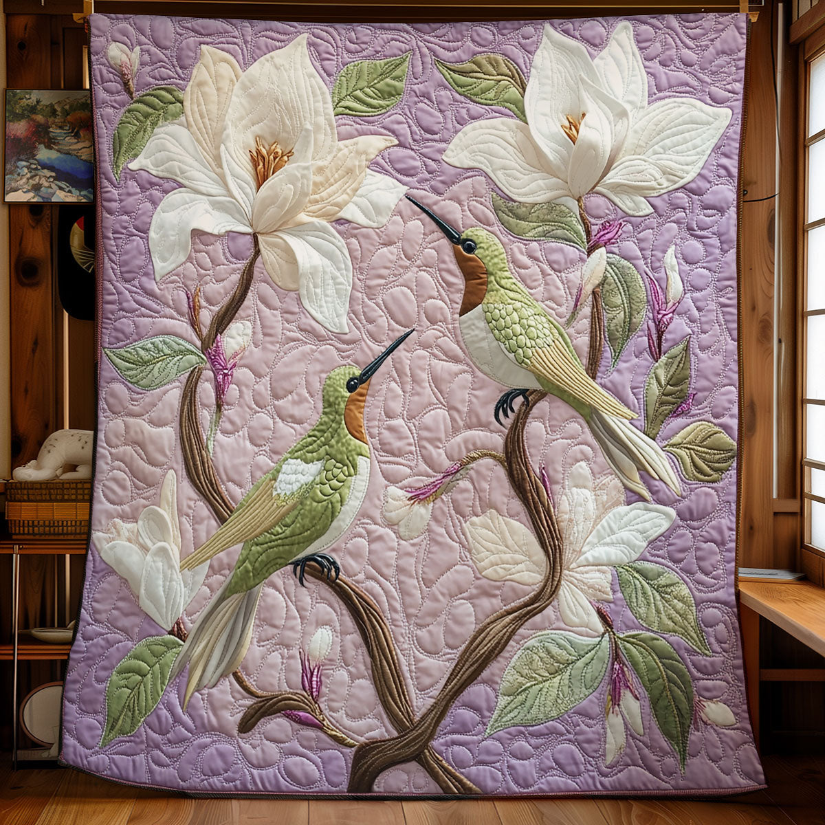 Hummingbird Magnolia Wings WU1203065CL Quilt