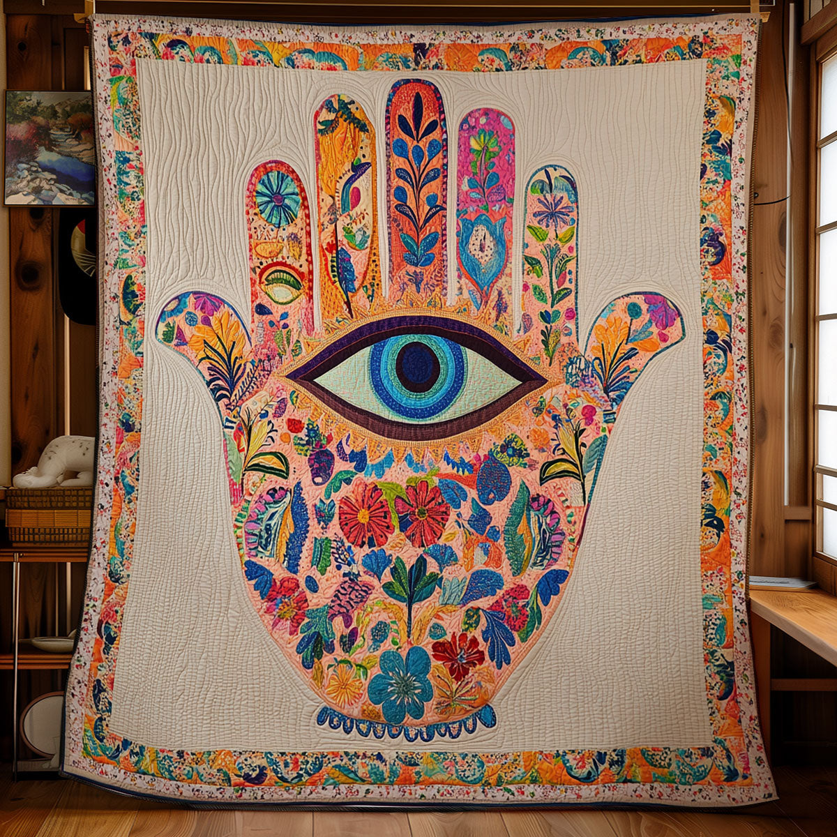 Jewish The Sacred Hamsa WU0602060CL Quilt