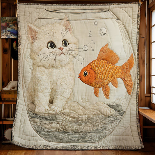 Kitten And Goldfish WU1302101CL Quilt