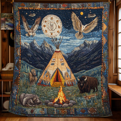 Native American Teepee WU2301062CL Quilt