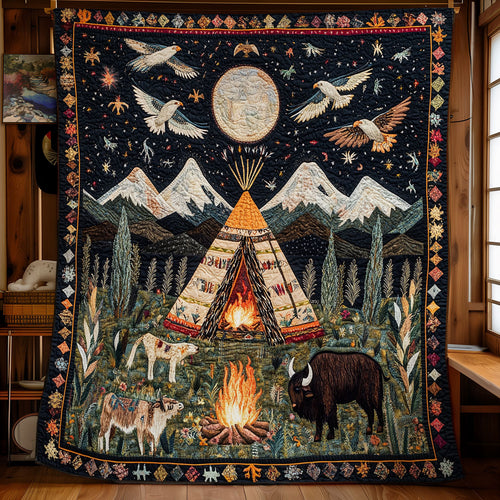 Native American Teepee WU2301067CL Quilt