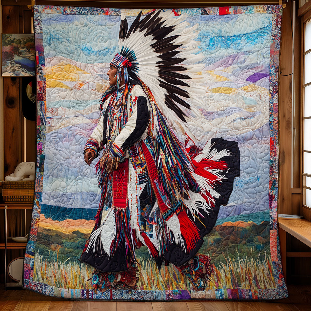 Native American Tribal Chief WU2301071CL Quilt