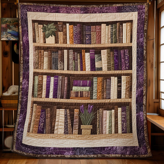 Purple Bookshelf WU2001047CL Quilt