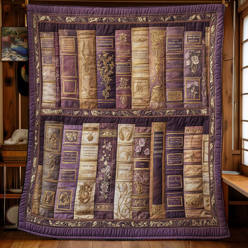 Purple Bookshelf WU0301081CL Quilt