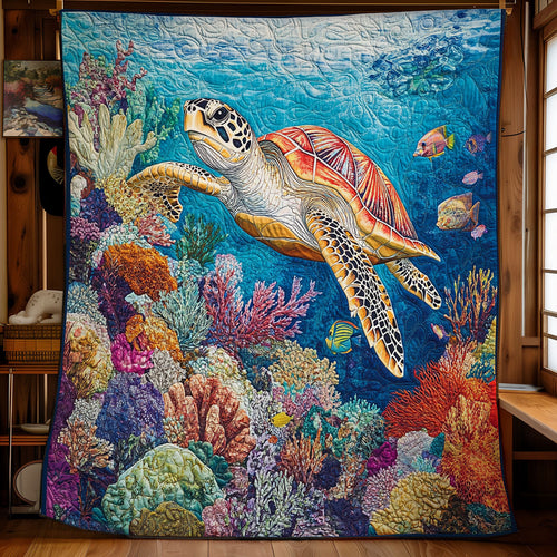 Sea Turtle Ocean Is Calling WU2001065CL Quilt