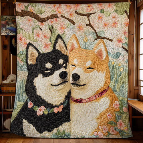 Shiba Inu Couple Be With Me WU2301086CL Quilt