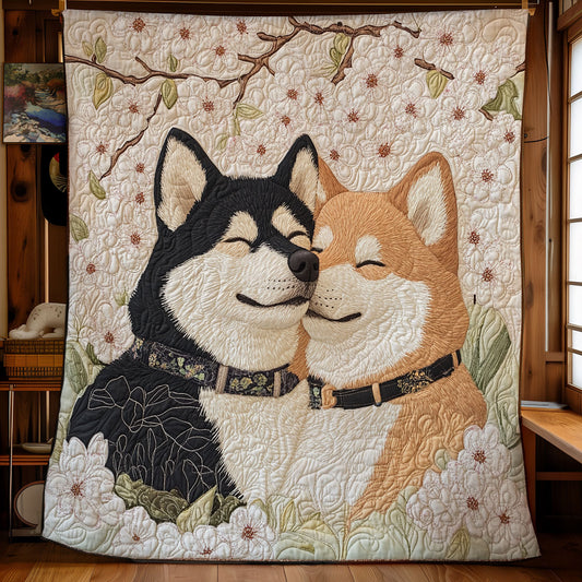 Shiba Inu Couple Be With Me WU2301088CL Quilt