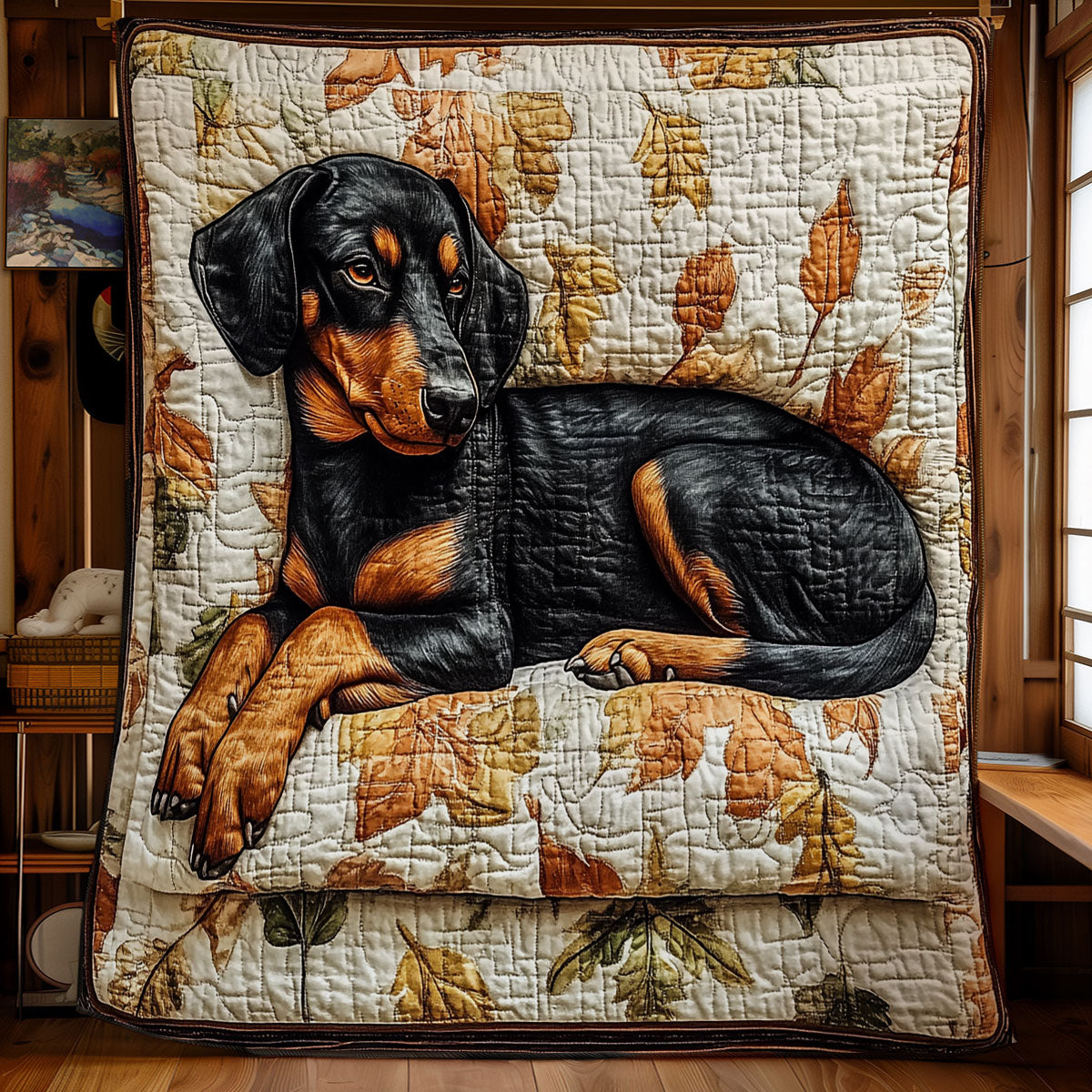 Sleeping Dachshund WU2001059CL Quilt