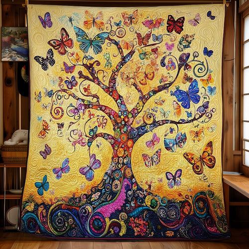 Tree Of Life Butterfly Symphony WU1303042CL Quilt