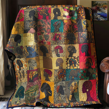 African Golden Crowns & Vibrant Souls WU1803062CL Quilt