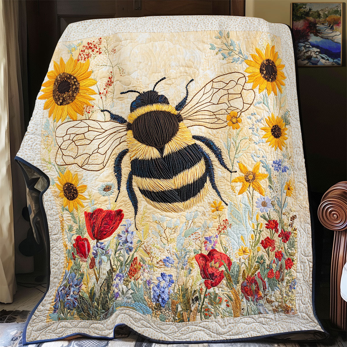 Bee’s Path Through Petals WU1203058CL Quilt