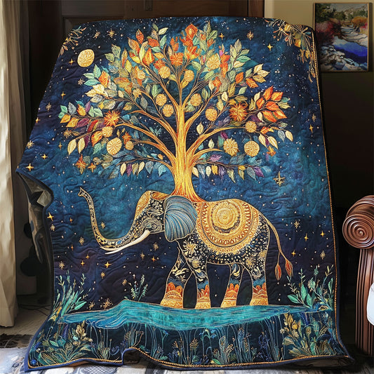 Boho Elephant Eternal Roots WU1303145CL Quilt