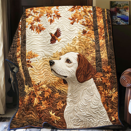 Brittany Spaniel One Fine Autumn Day WU1302092CL Quilt