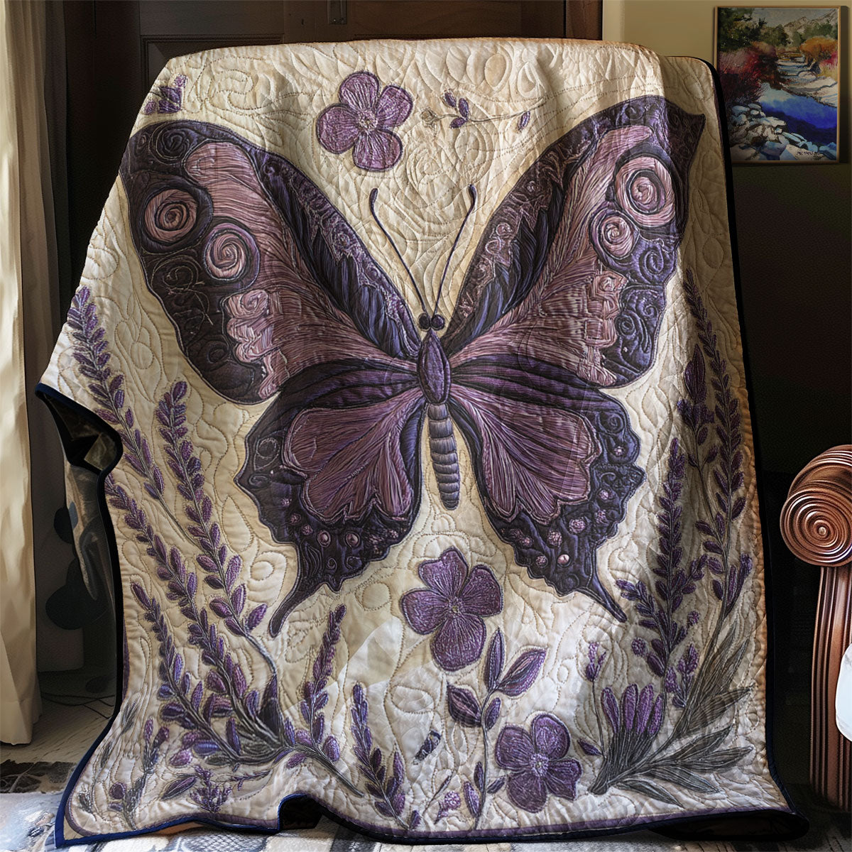 Butterfly Dancing In Lilac Sky WU1803019CL Quilt