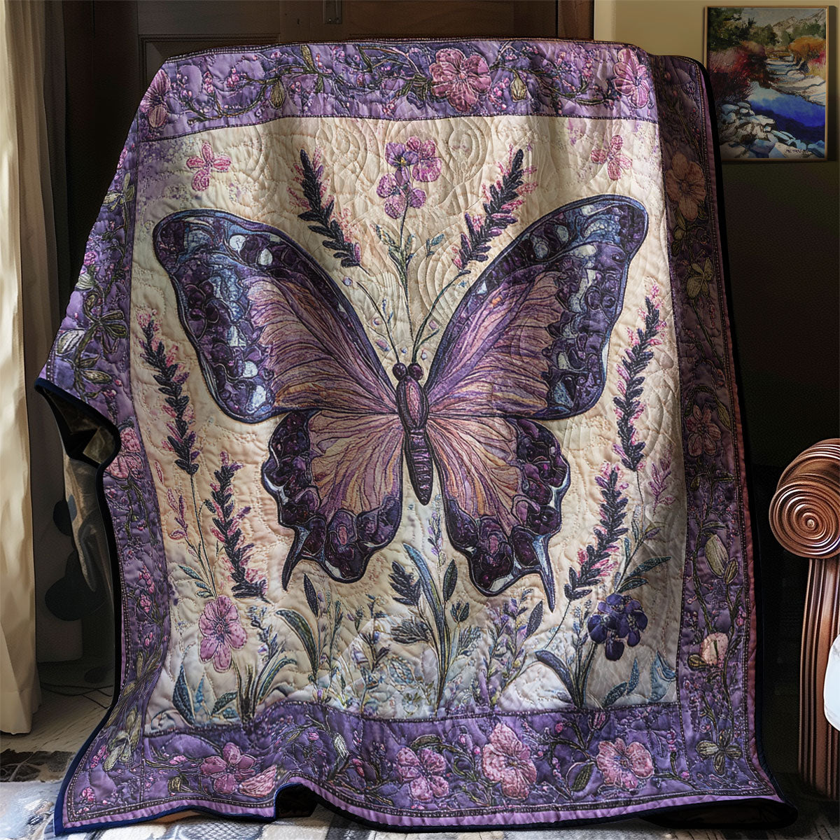 Butterfly Dancing In Lilac Sky WU1803020CL Quilt