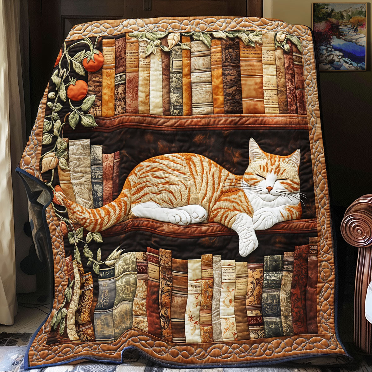 Cat Dreamy Bookshelf WU1002051CL Quilt