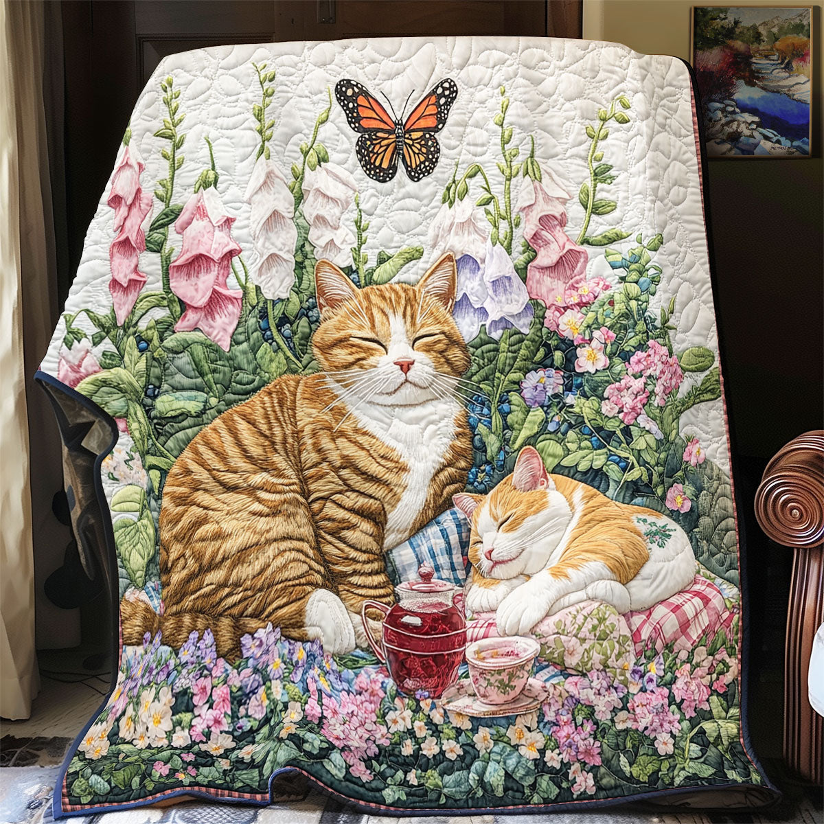 Cat One Fine Spring Day WU1302003CL Quilt