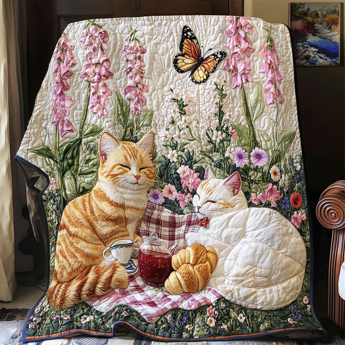 Cat One Fine Spring Day WU1302009CL Quilt