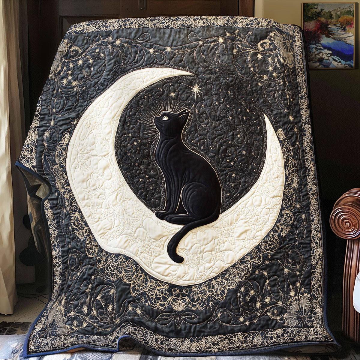 Cat Sparkle Moonlight WU0602062CL Quilt