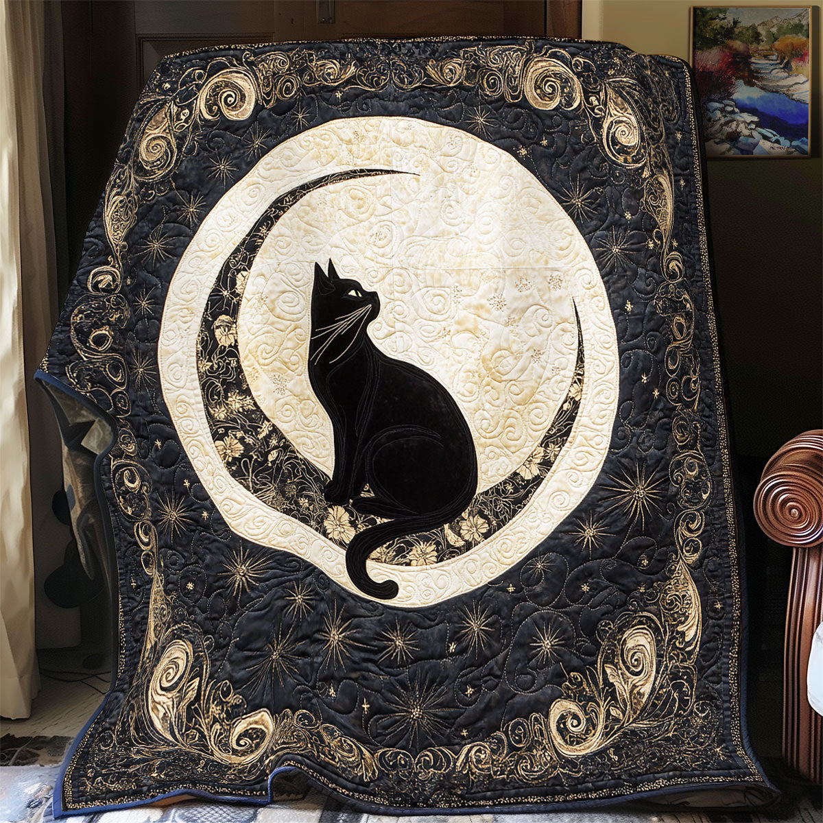 Cat Sparkle Moonlight WU0602066CL Quilt