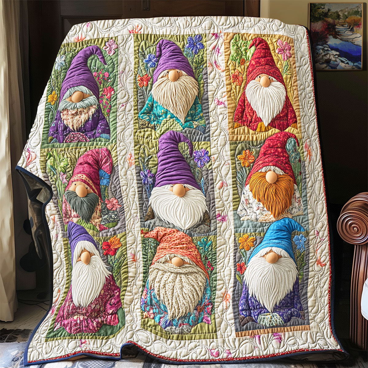 Colorful Gnomes WU0301050CL Quilt