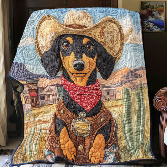 Cowboy Dachshund WU0301091CL Quilt