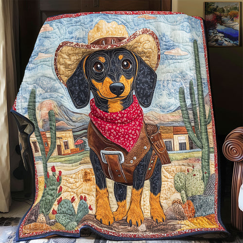 Cowboy Dachshund WU0301093CL Quilt