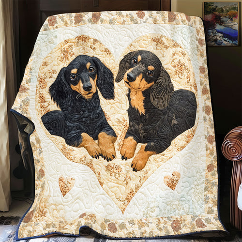 Dachshund Be My Valentine WU2301021CL Quilt