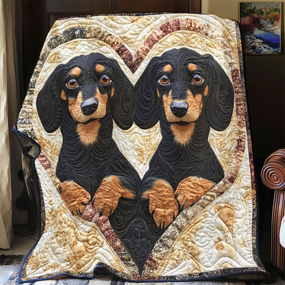 Dachshund Be My Valentine WU2301023CL Quilt