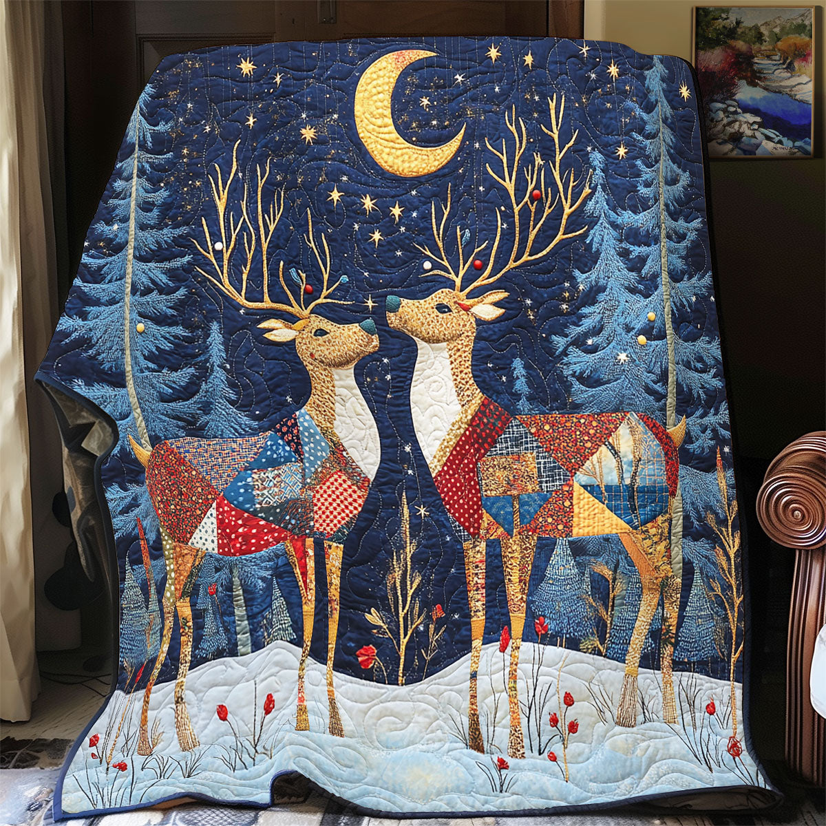 Deer Mystical Night WU1001002CL Quilt