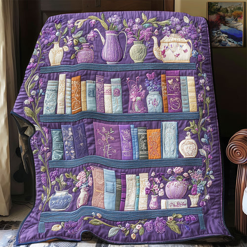 Dreamy Purple Bookshelf WU0503001CL Quilt