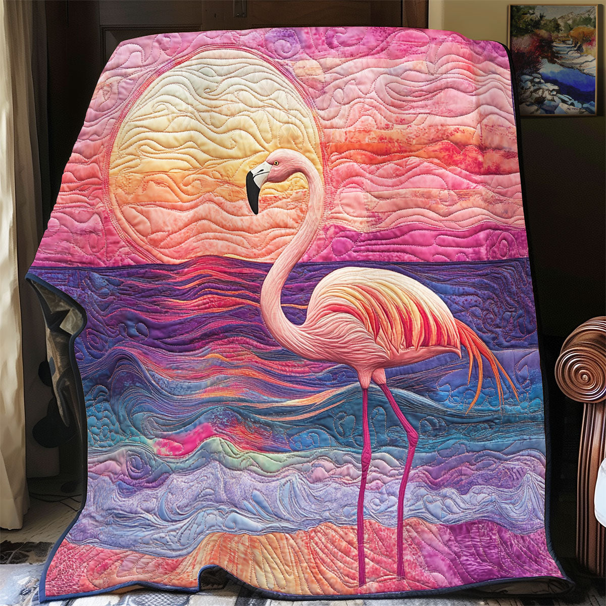 Flamingo Sunset Glow WU1102056CL Quilt