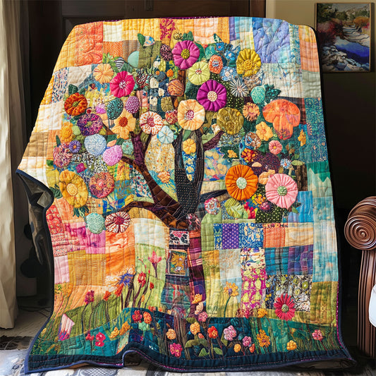 Floral Tree Of Life Patchwork WU0502008CL Quilt