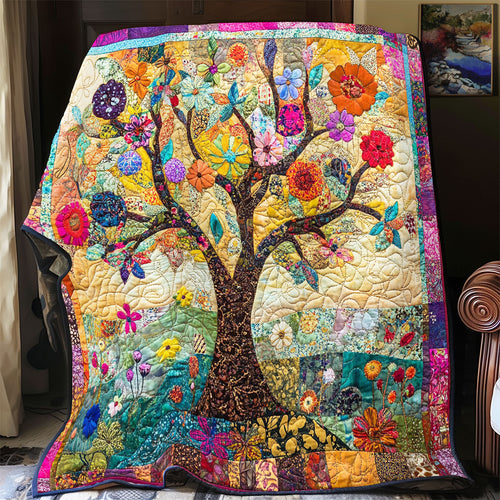 Floral Tree Of Life Patchwork WU0502010CL Quilt